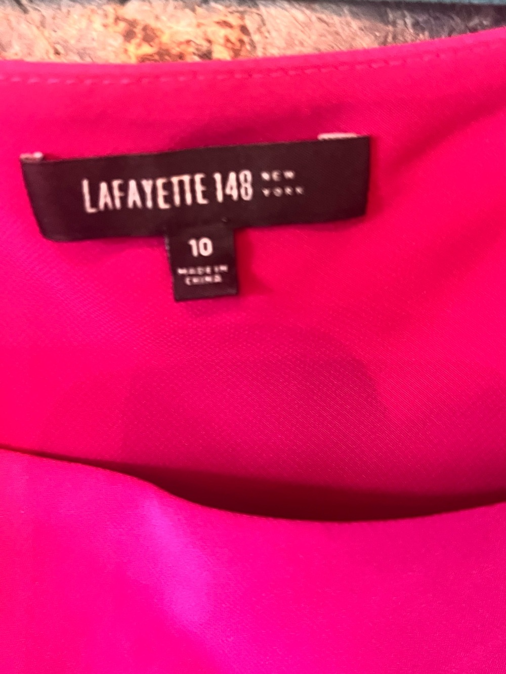 Lafayette 148 New York Fuchsia Sleeveless Scoop Neck Shell Top - Picture 3 of 5